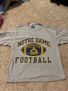 Champion Notre Dame Football Gray Tee. Vintage Champion Size Medium.